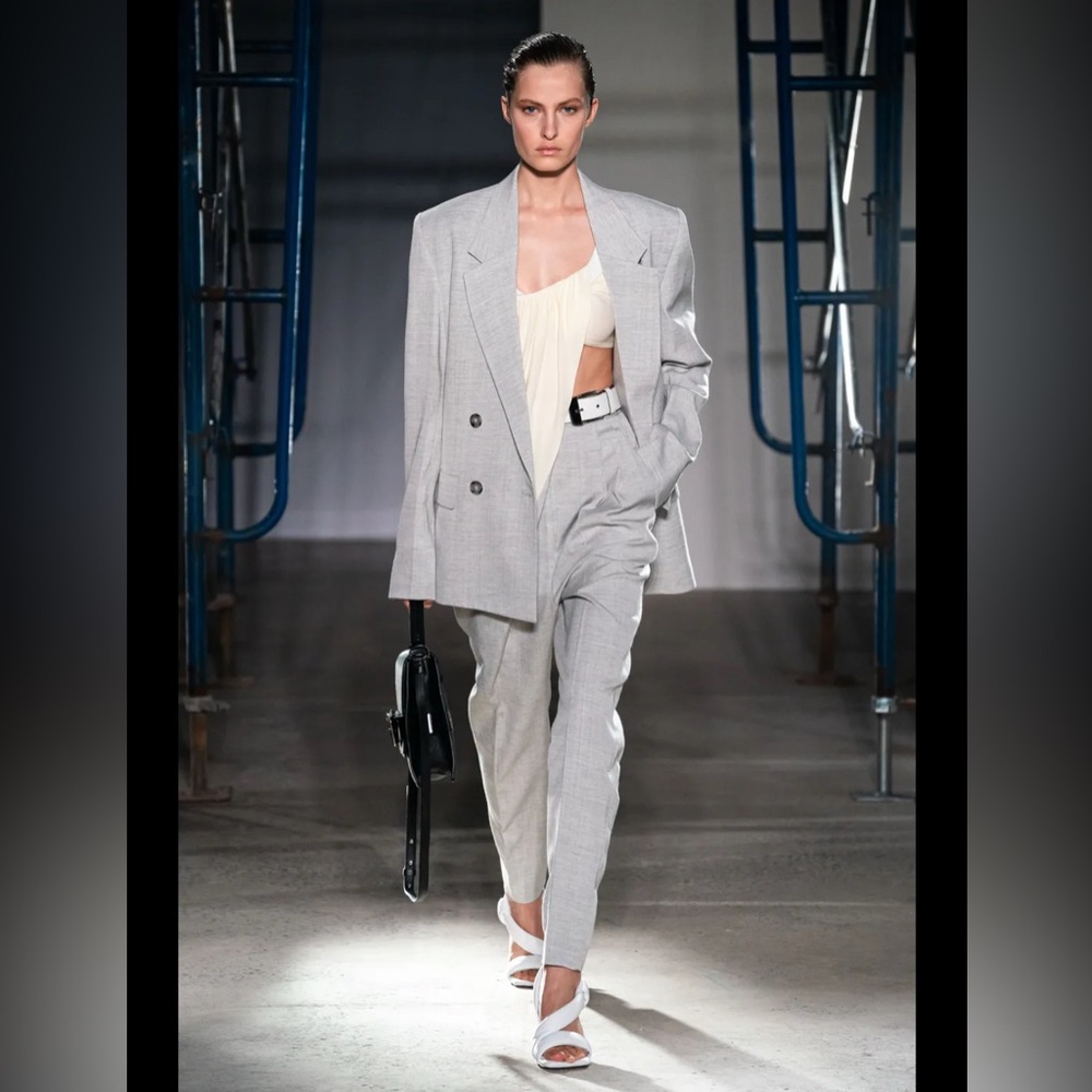 Proenza Schouler light grey pleated pants
